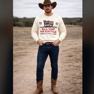 SENDERO All Hat No Cattle Graphic Sweatshirt Ivory L